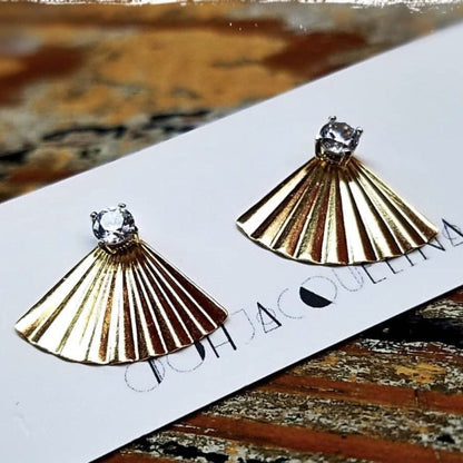 Secret Fan Ear Jacket stud earrings