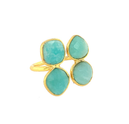 Quatre Colorful Gemstone 4 Stone Ring | Gold