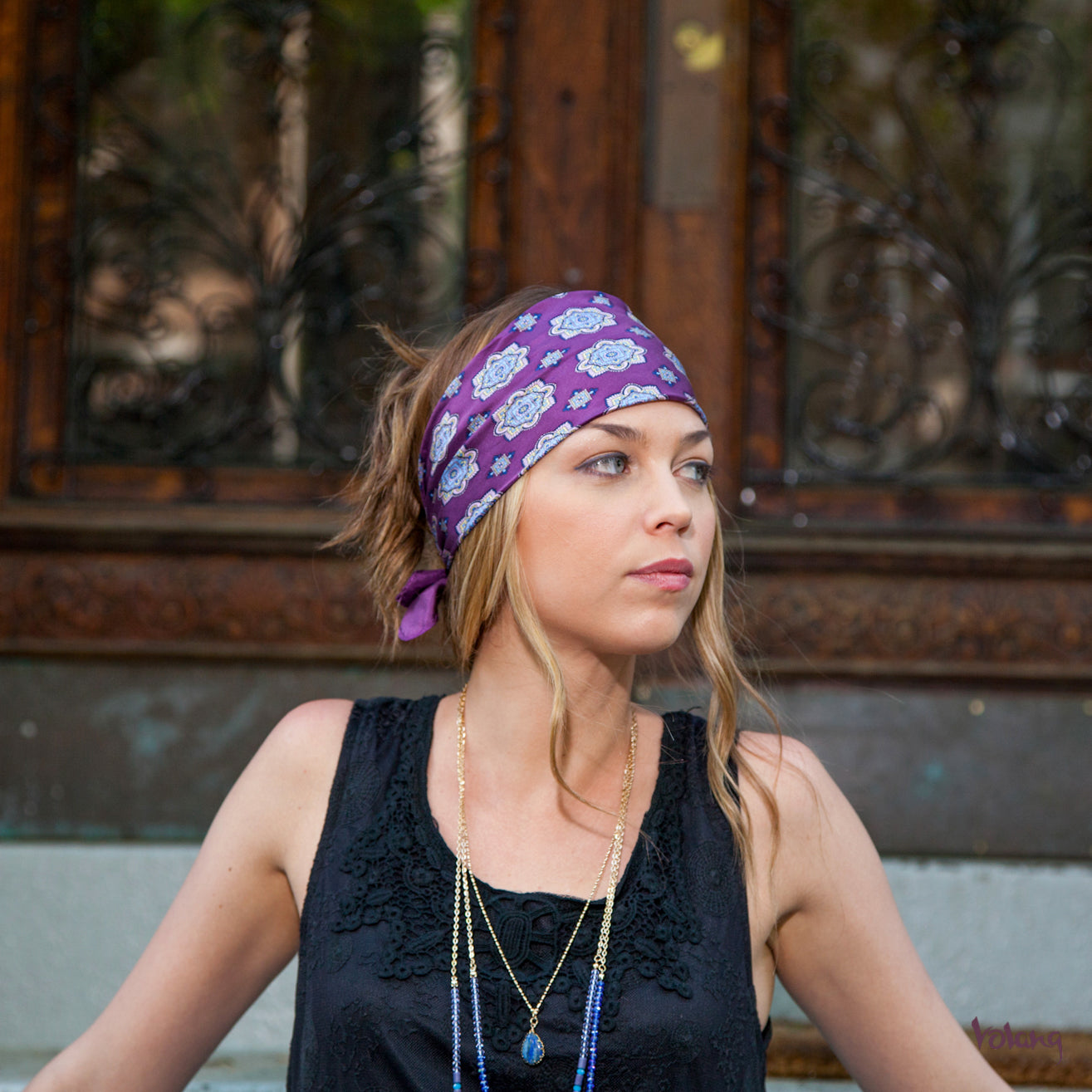 Silk Headband in Purple