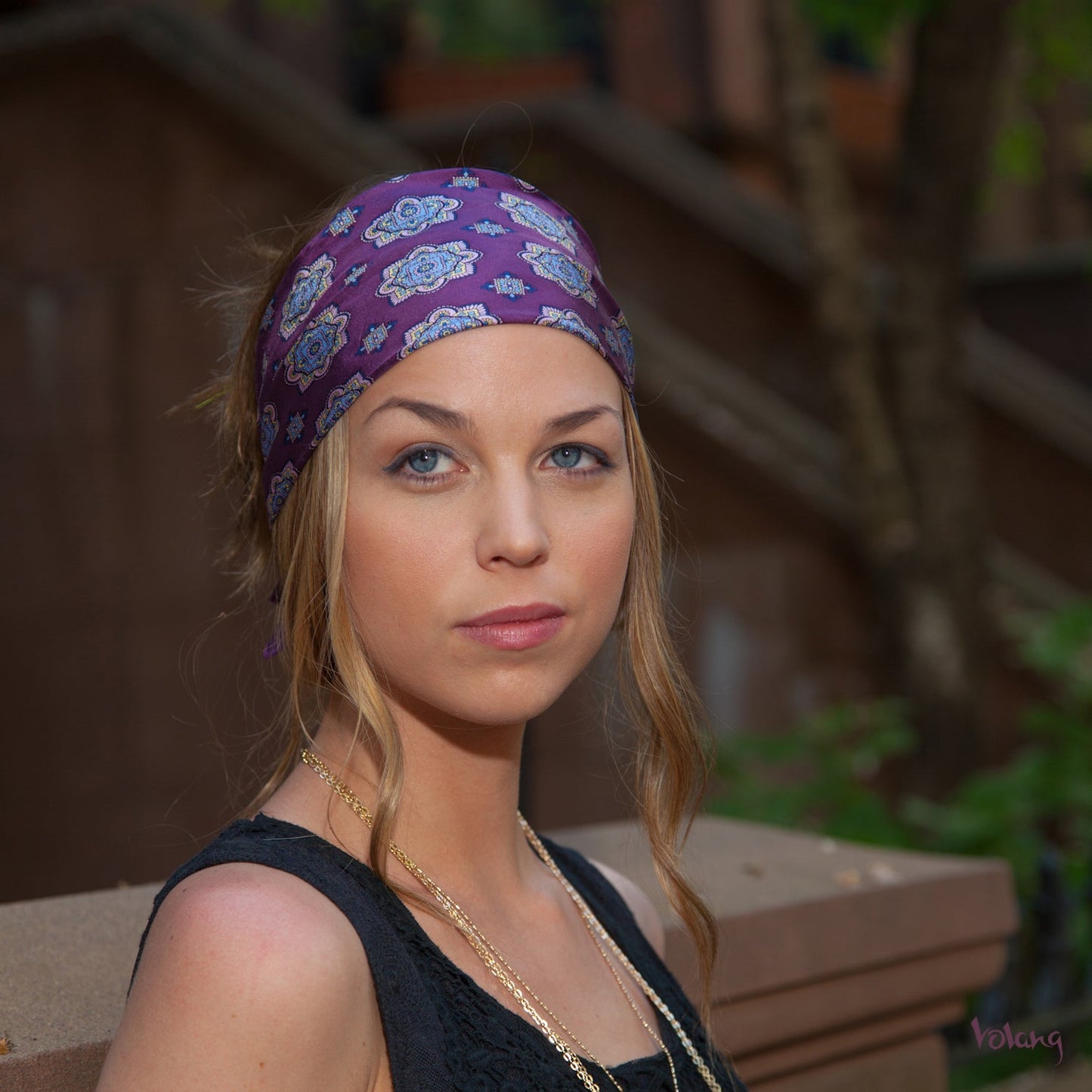 Silk Headband in Purple