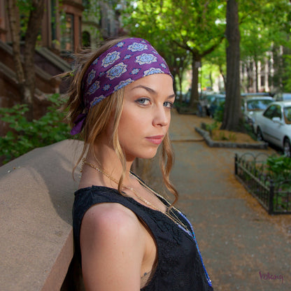 Silk Headband in Purple