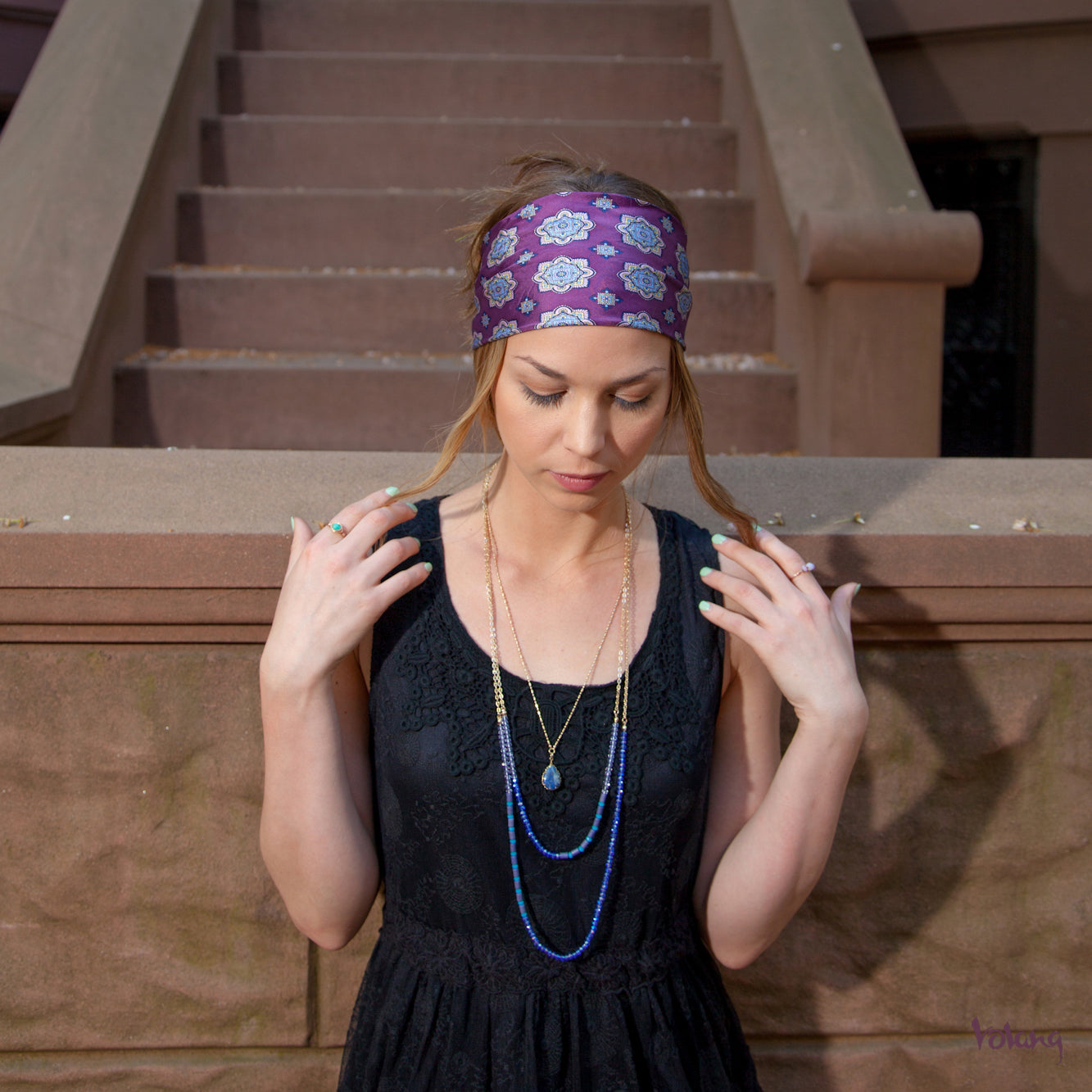 Silk Headband in Purple