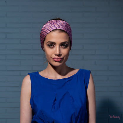 Silk Headband in Pink with Flowers