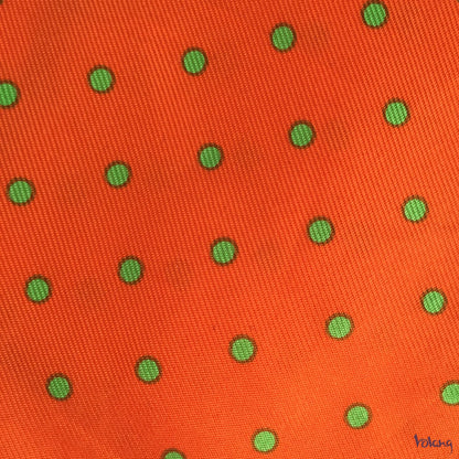 Silk Headband in Orange with Polkadots