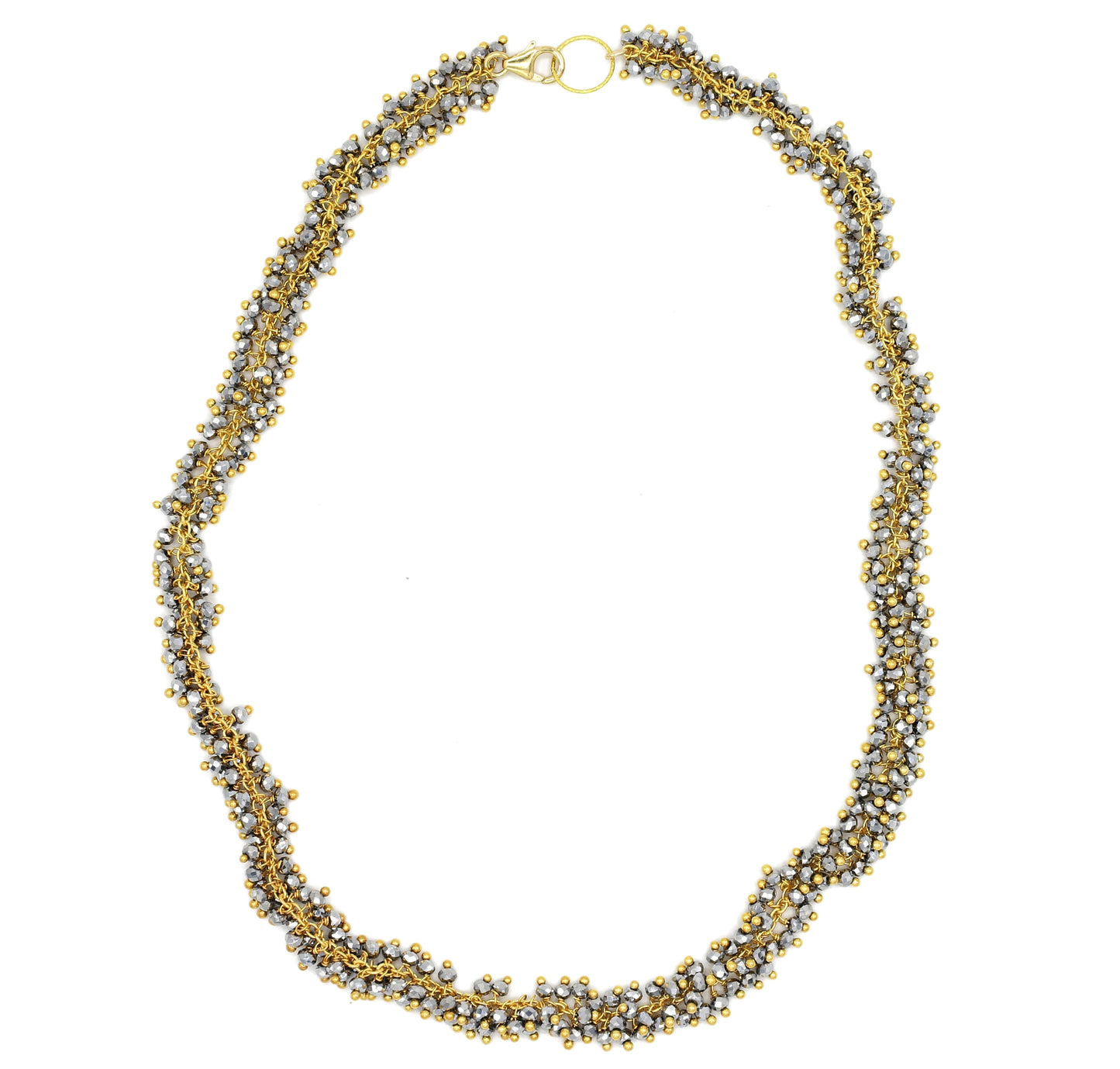 Pyrite Stone Shimmer Necklace, Gold