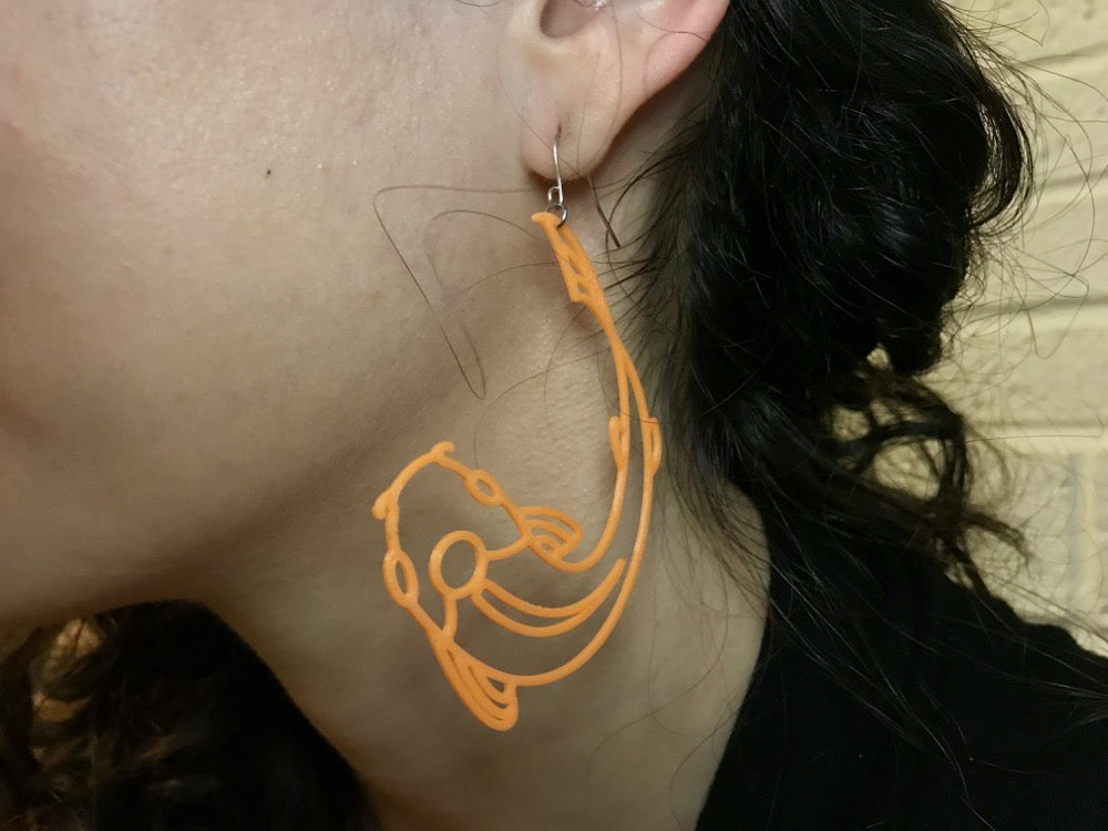 Don't Play Koi 3D Printed Earrings