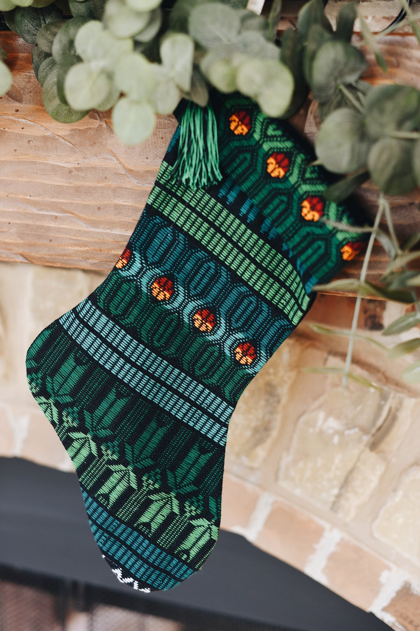 Guatemalan Brocade Christmas Stocking