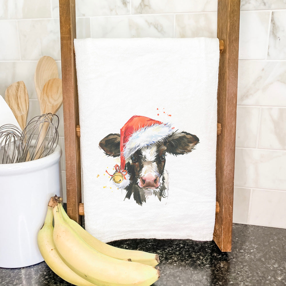 Christmas Cow - Cotton Tea Towel