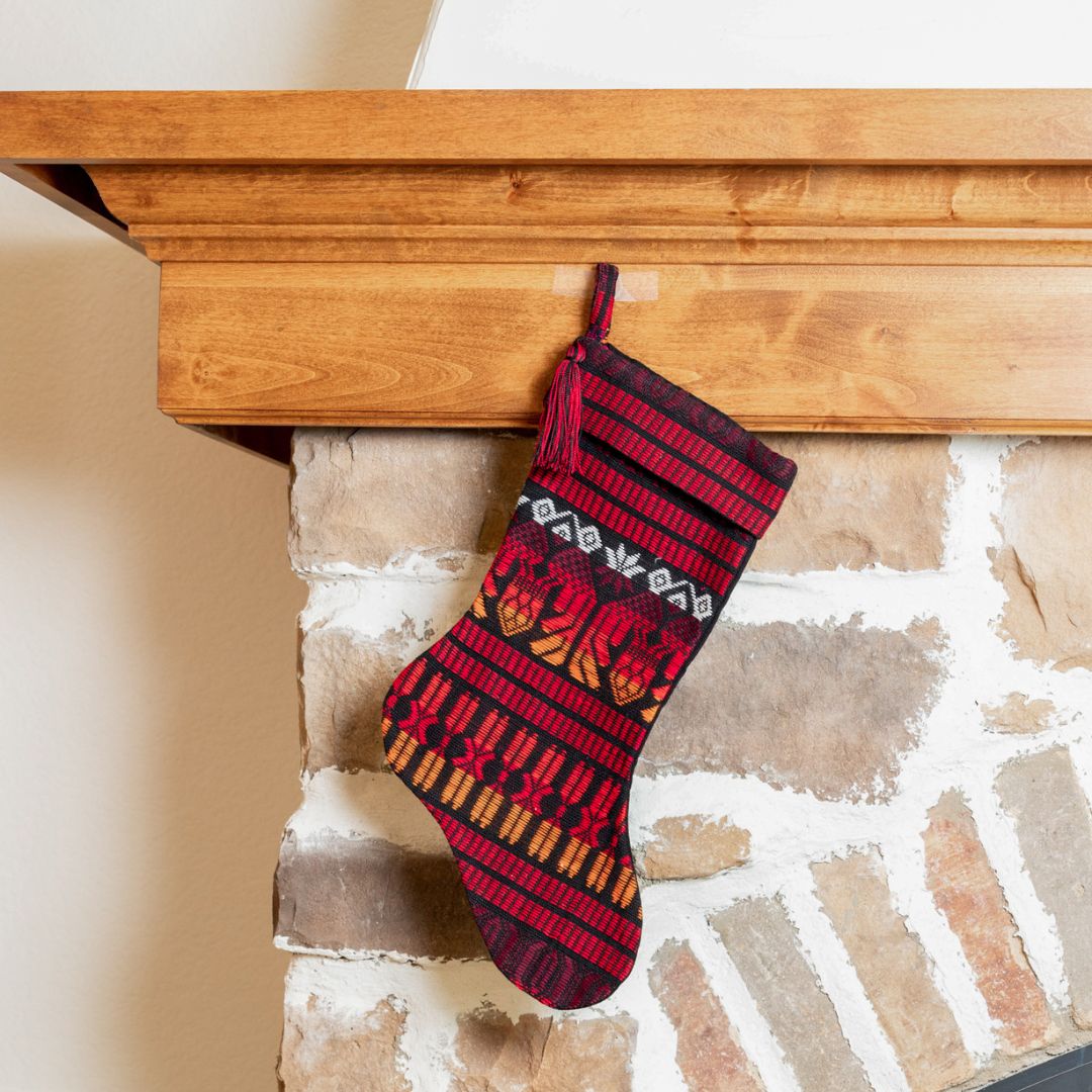 Guatemalan Brocade Christmas Stocking